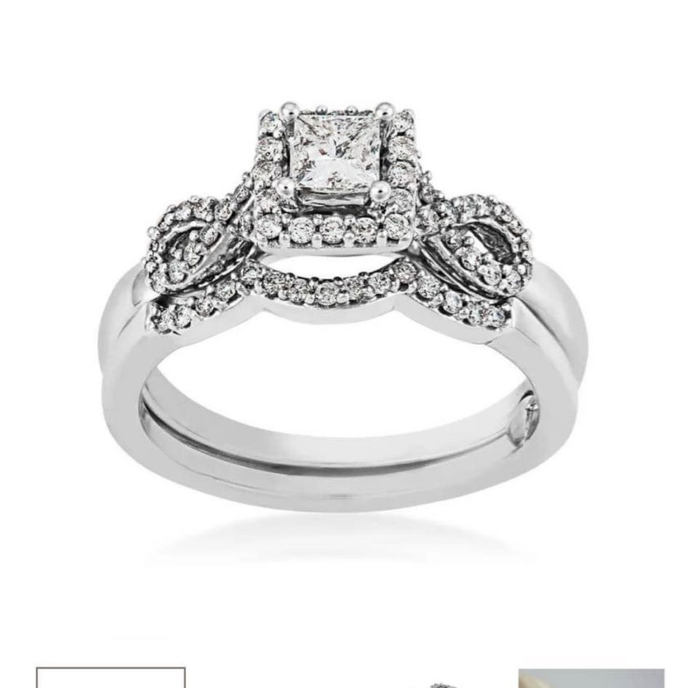 princess cut halo wedding bands